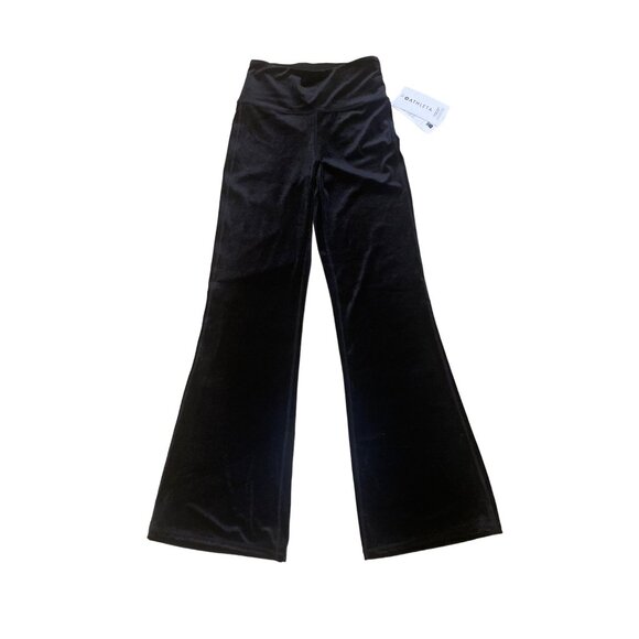 NWT Athleta XS Elation Velvet Flare Pant Black Pants High-Rise Flared $109 - Picture 10 of 16
